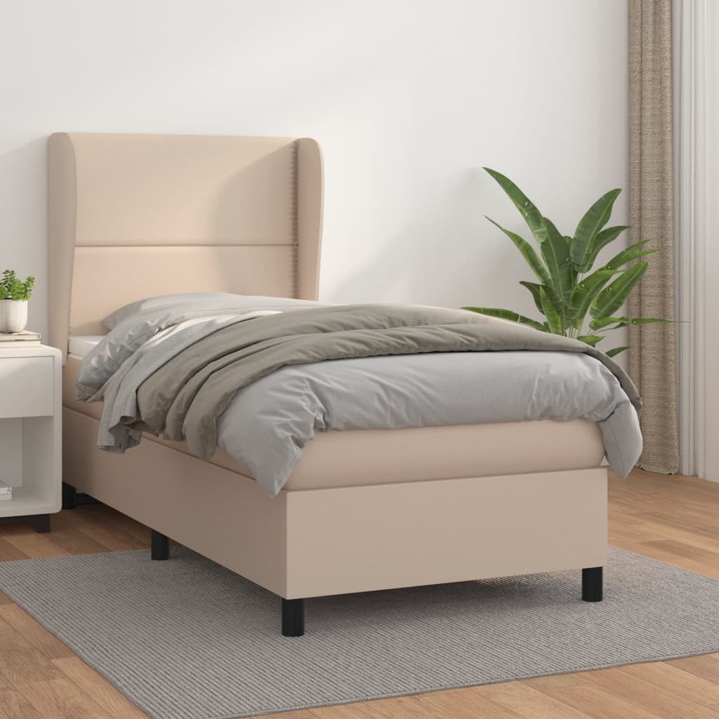 Boxspringbett Matratze Cappuccino-Braun 100x200cm Kunstleder