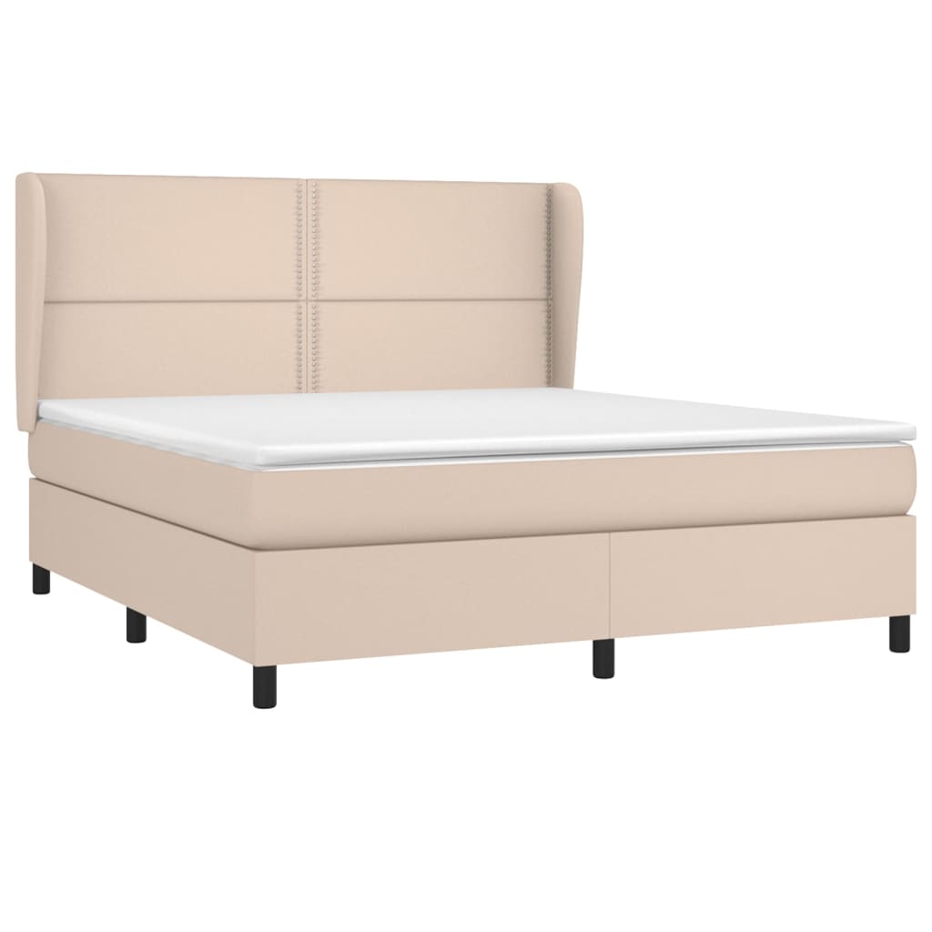 Boxspringbett Matratze Cappuccino-Braun 180x200 cm Kunstleder