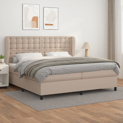 Boxspringbett Matratze Cappuccino-Braun 200x200cm Kunstleder