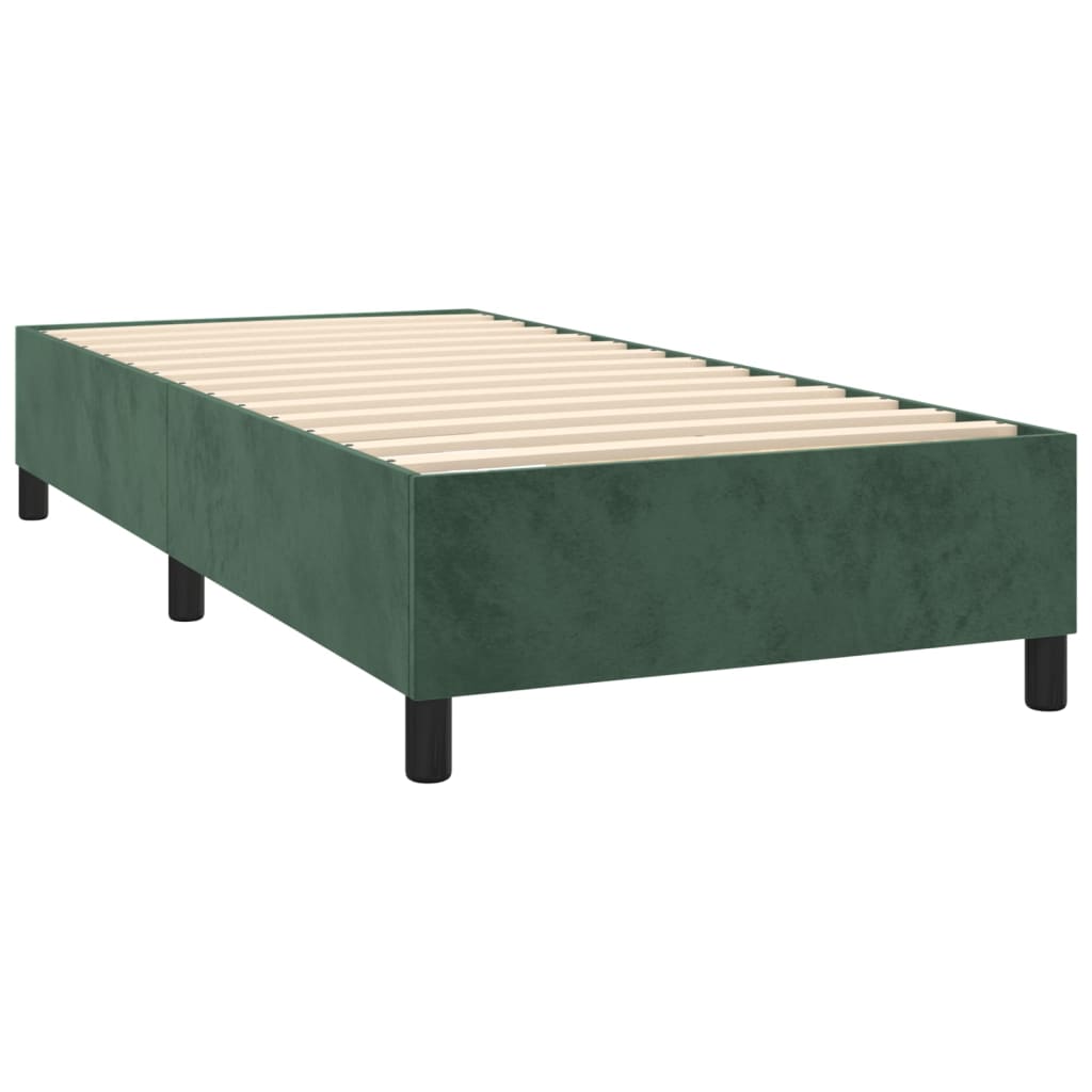 Boxspringbett mit Matratze Dunkelgrün 90x200 cm Samt