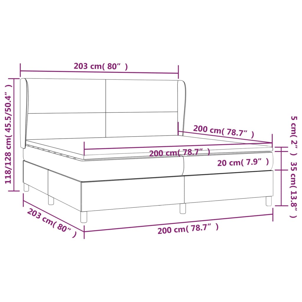 Boxspringbett mit Matratze Dunkelgrün 200x200 cm Samt