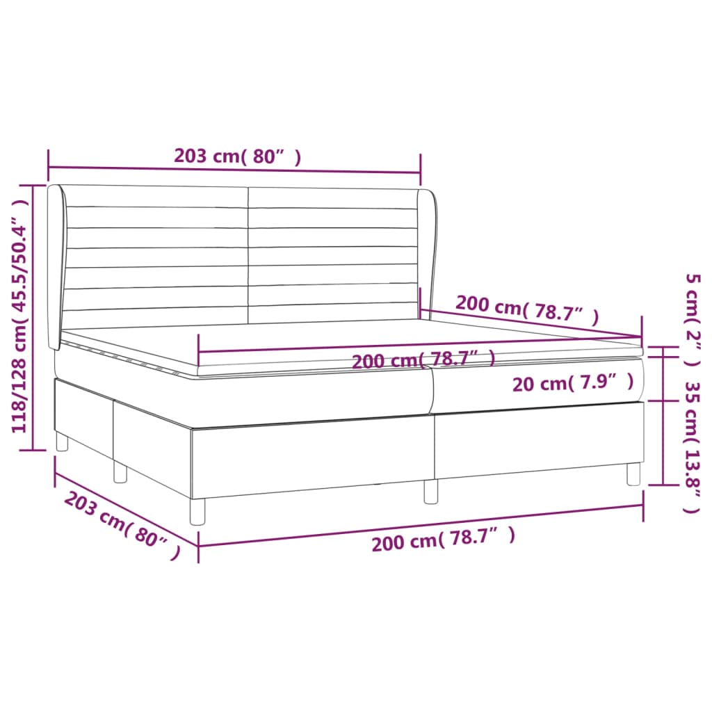 Boxspringbett mit Matratze Dunkelgrün 200x200 cm Samt