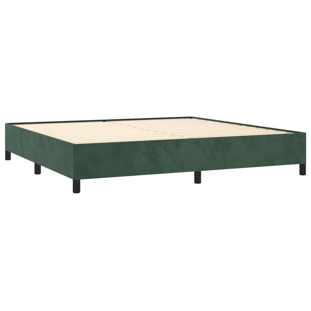 Boxspringbett mit Matratze Dunkelgrün 200x200 cm Samt