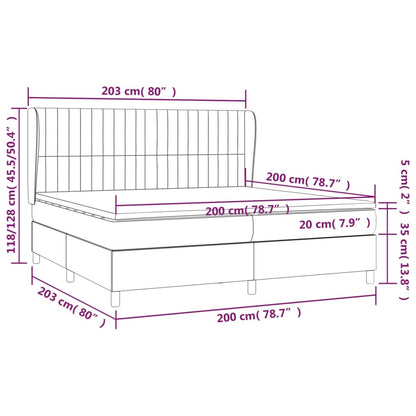 Boxspringbett mit Matratze Dunkelgrün 200x200 cm Samt