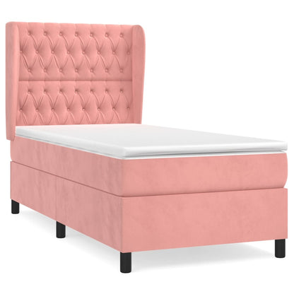 Boxspringbett mit Matratze Rosa 80x200 cm Samt