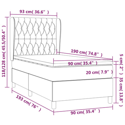 Boxspringbett mit Matratze Dunkelgrün 90x190 cm Samt