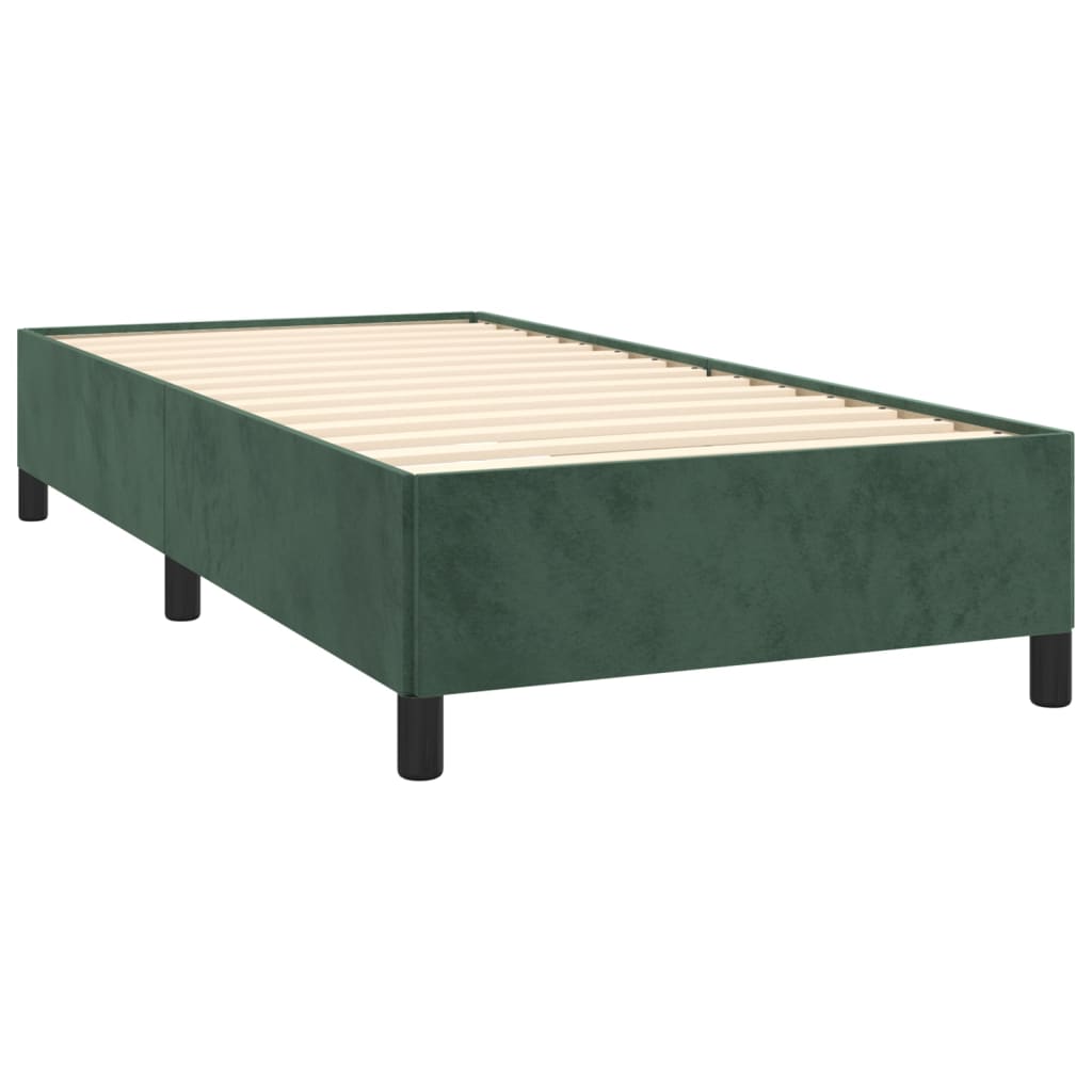 Boxspringbett mit Matratze Dunkelgrün 90x200 cm Samt