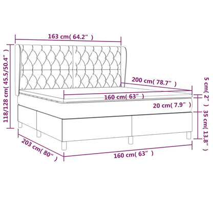 Boxspringbett mit Matratze Schwarz 160x200 cm Samt