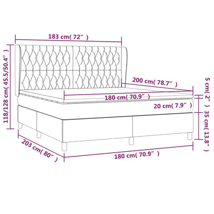 Boxspringbett mit Matratze Hellgrau 180x200 cm Samt