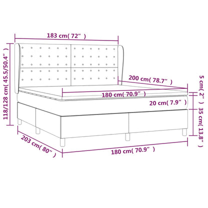 Boxspringbett mit Matratze Hellgrau 180x200 cm Samt