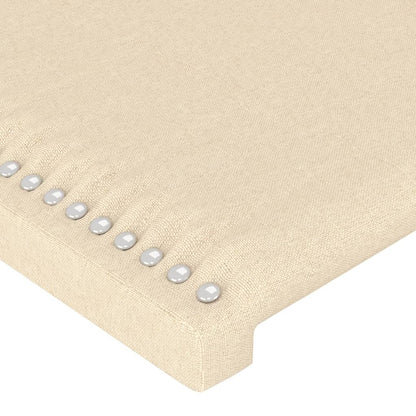 Bettgestell ohne Matratze Creme 200x200 cm Stoff