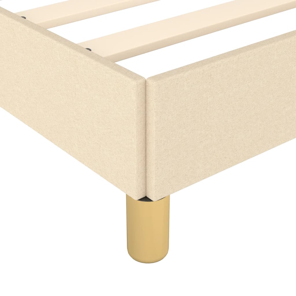 Bettgestell ohne Matratze Creme 100x200 cm Stoff