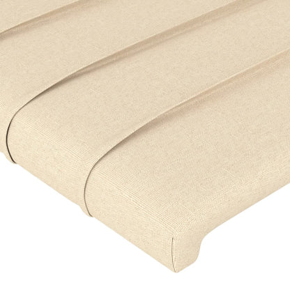 Bettgestell ohne Matratze Creme 100x200 cm Stoff