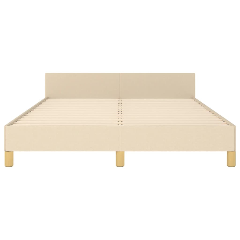 Bettgestell ohne Matratze Creme 140x190 cm Stoff