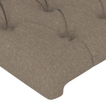 Bettgestell mit Kopfteil Taupe 90x200 cm Stoff