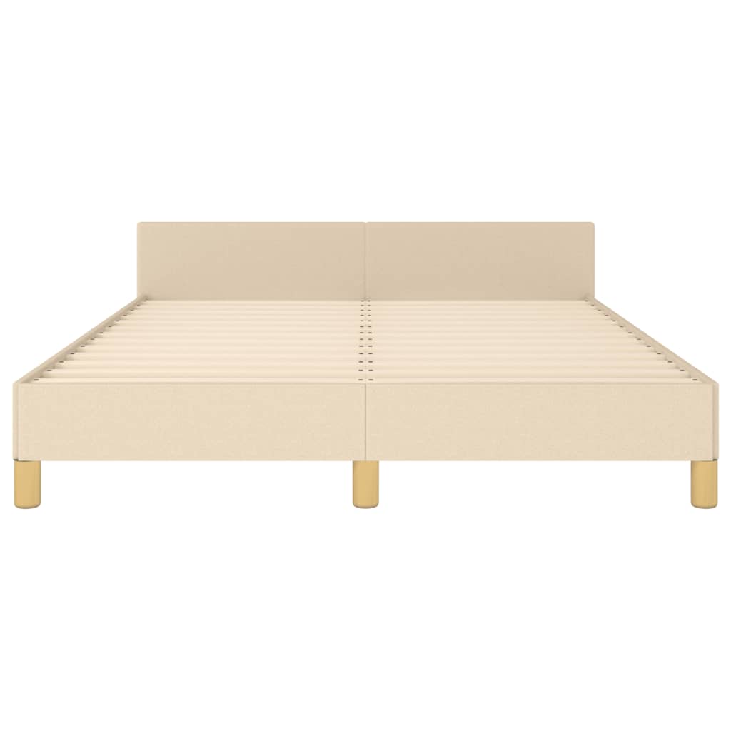 Bettgestell ohne Matratze Creme 140x190 cm Stoff