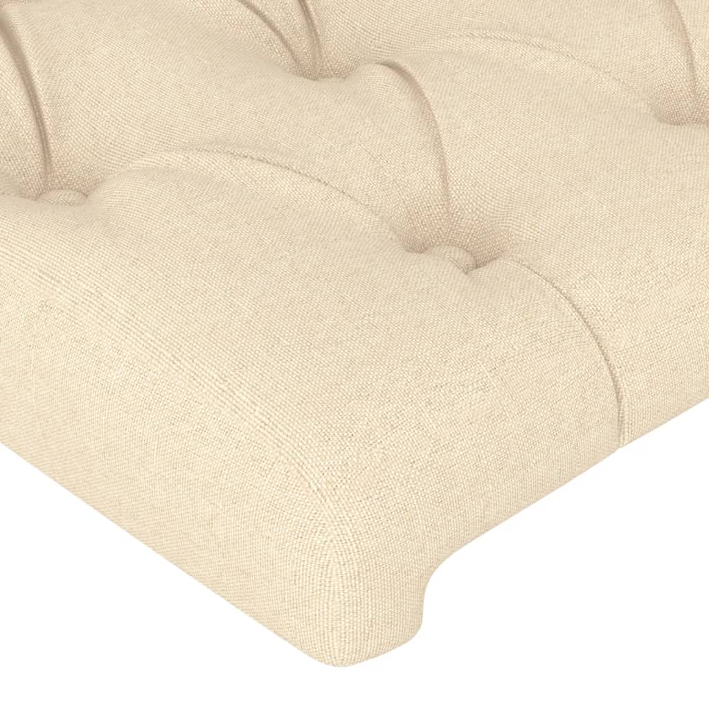 Bettgestell ohne Matratze Creme 140x190 cm Stoff