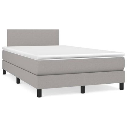 Boxspringbett mit Matratze Hellgrau 120x200 cm Stoff