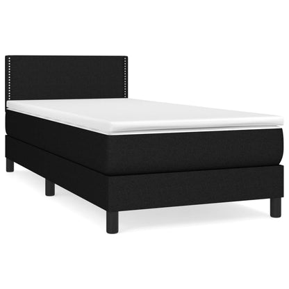 Boxspringbett mit Matratze Schwarz 90x190 cm Stoff