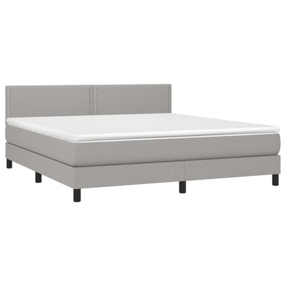 Boxspringbett mit Matratze Hellgrau 160x200 cm Stoff