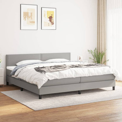 Boxspringbett mit Matratze Hellgrau 160x200 cm Stoff