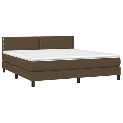 Boxspringbett mit Matratze Dunkelbraun 160x200 cm Stoff