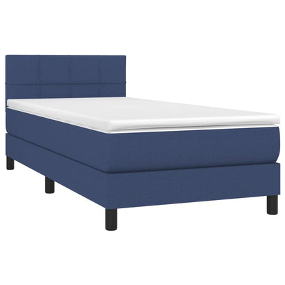 Boxspringbett mit Matratze Blau 100x200 cm Stoff