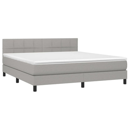 Boxspringbett mit Matratze Hellgrau 160x200 cm Stoff