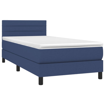 Boxspringbett mit Matratze Blau 100x200 cm Stoff