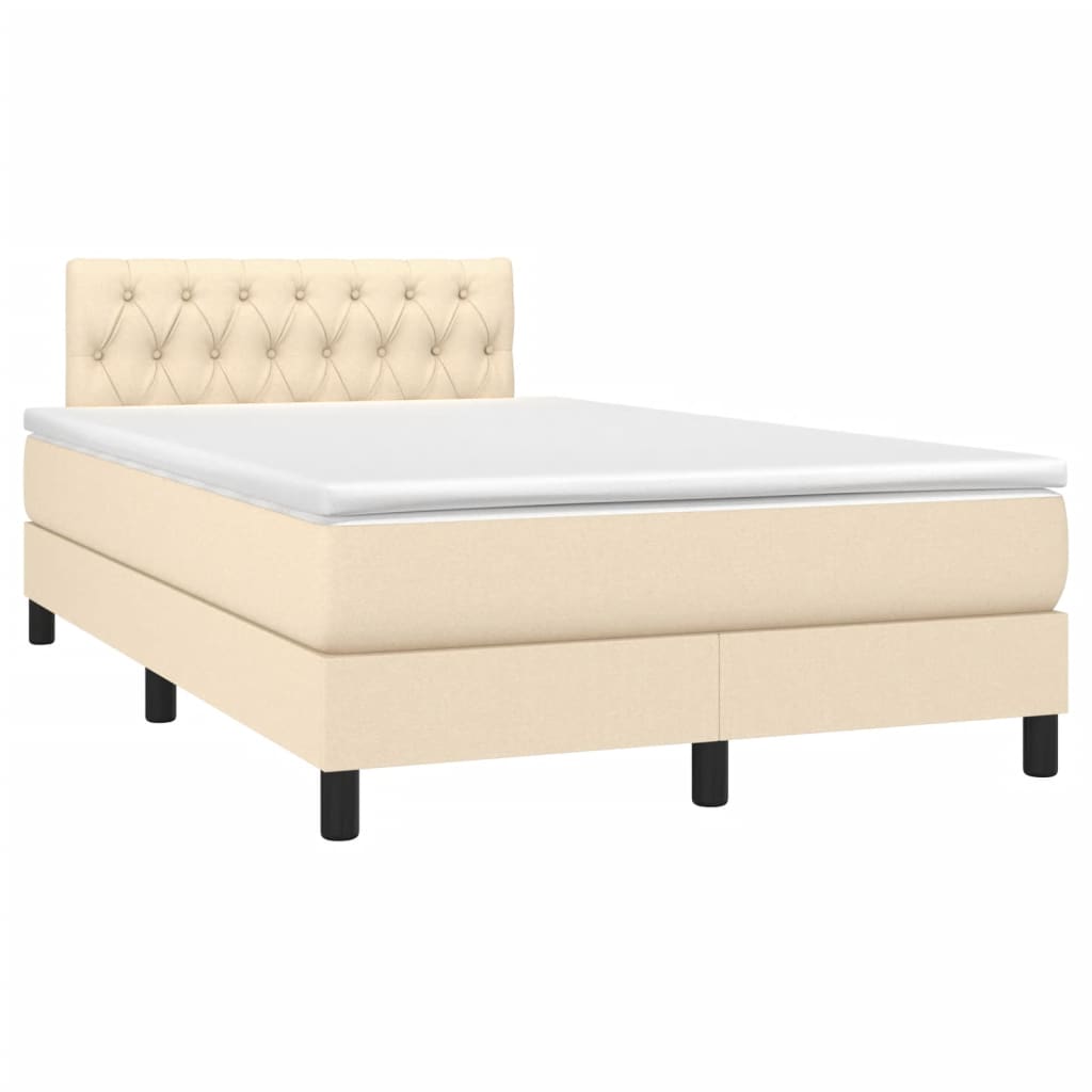 Boxspringbett mit Matratze Creme 120x200 cm Stoff