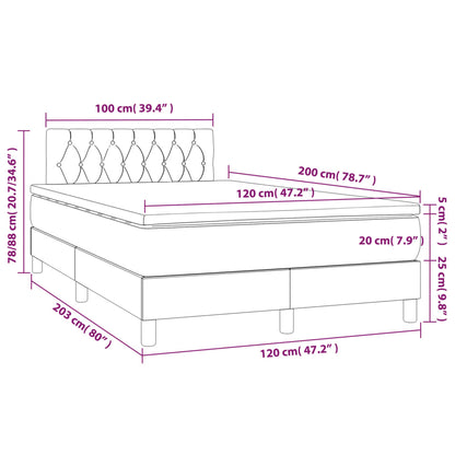 Boxspringbett mit Matratze Creme 120x200 cm Stoff