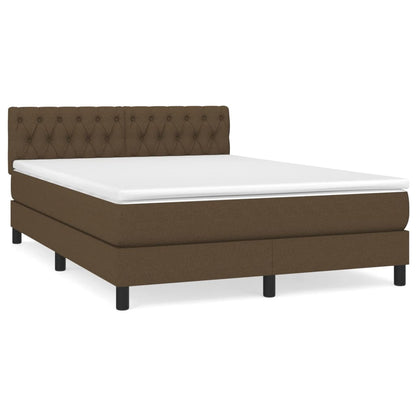 Boxspringbett mit Matratze Dunkelbraun 140x200 cm Stoff