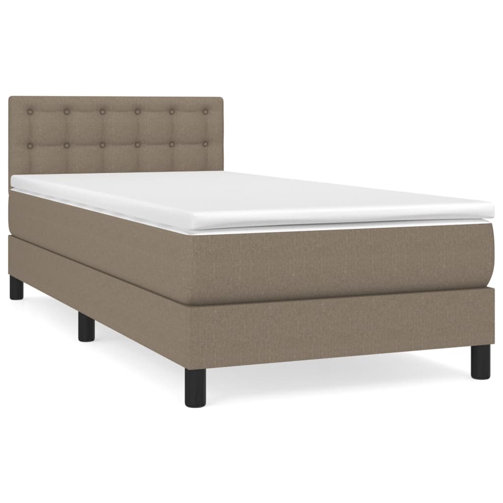 Boxspringbett mit Matratze Taupe 100x200 cm Stoff