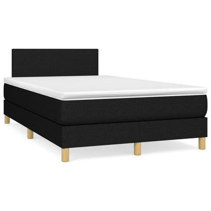 Boxspringbett mit Matratze Schwarz 120x200 cm Stoff