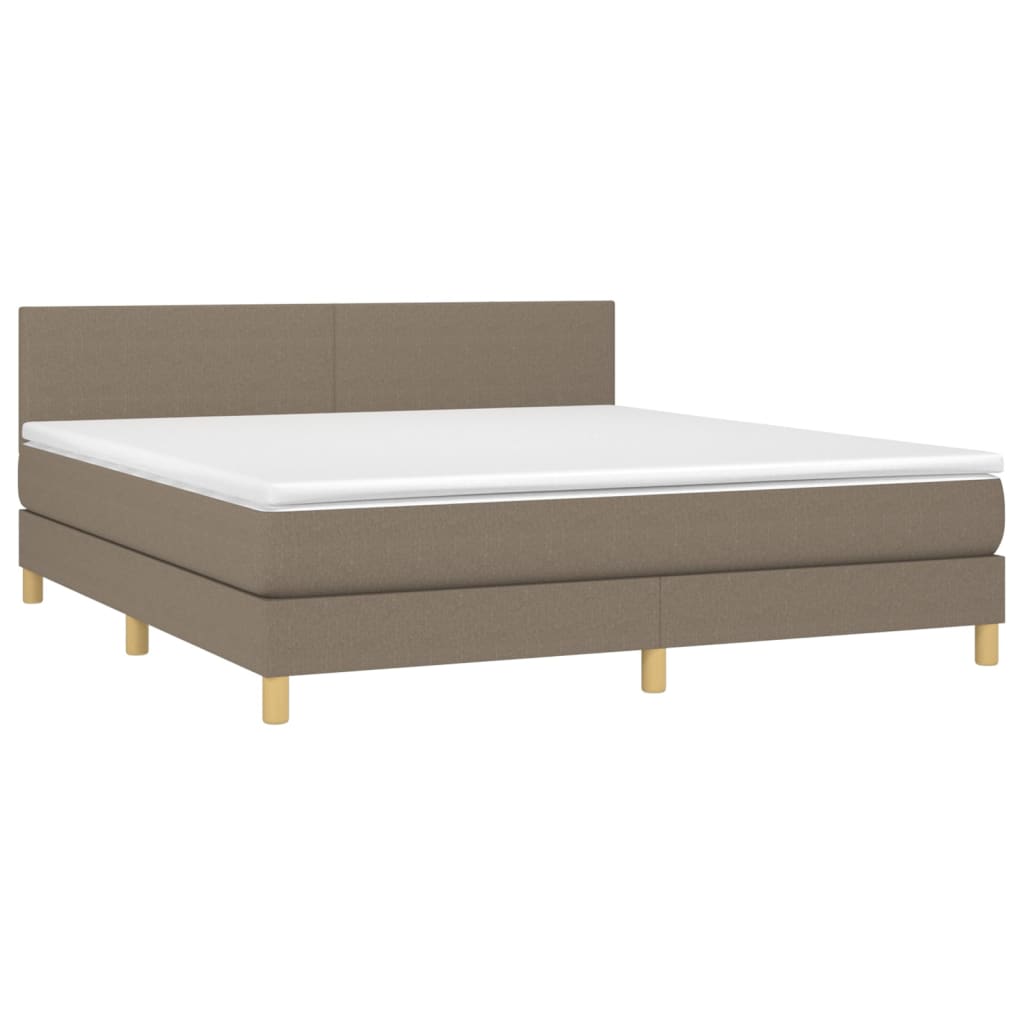 Boxspringbett mit Matratze Taupe 160x200 cm Stoff