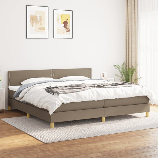 Boxspringbett mit Matratze Taupe 200x200 cm Stoff