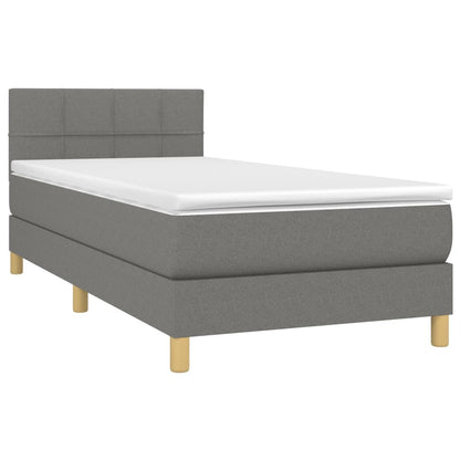 Boxspringbett mit Matratze Dunkelgrau 80x200 cm Stoff