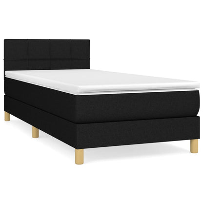 Boxspringbett mit Matratze Schwarz 80x200 cm Stoff