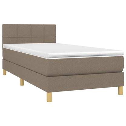 Boxspringbett mit Matratze Taupe 100x200 cm Stoff