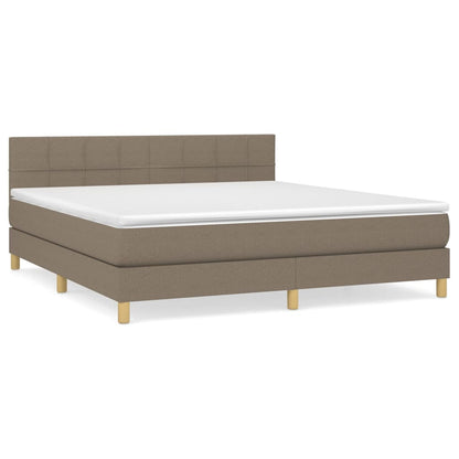 Boxspringbett mit Matratze Taupe 180x200 cm Stoff