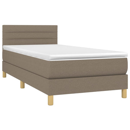 Boxspringbett mit Matratze Taupe 100x200 cm Stoff