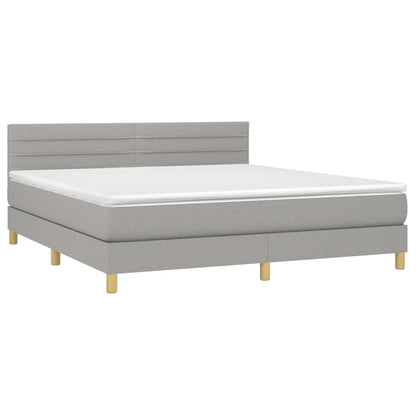 Boxspringbett mit Matratze Hellgrau 160x200 cm Stoff