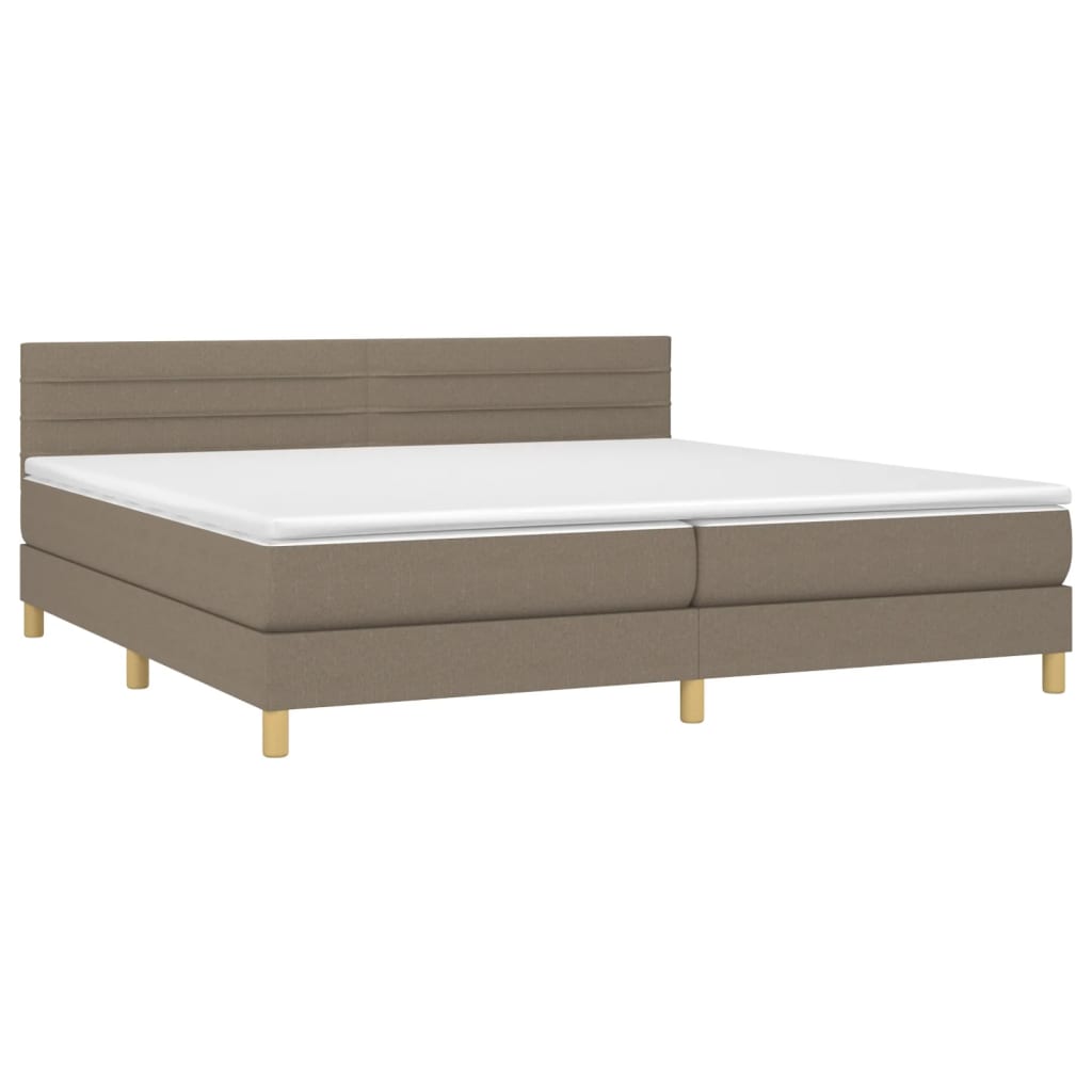 Boxspringbett mit Matratze Taupe 200x200 cm Stoff