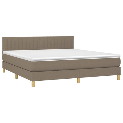 Boxspringbett mit Matratze Taupe 180x200 cm Stoff