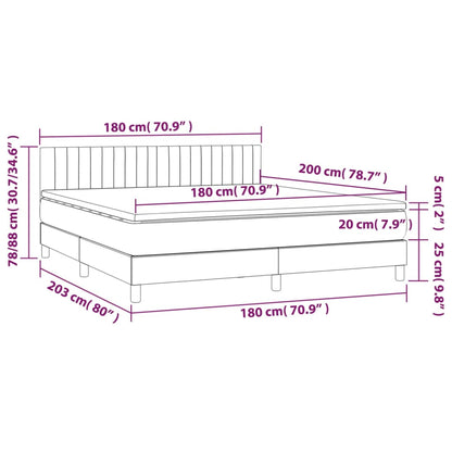 Boxspringbett mit Matratze Taupe 180x200 cm Stoff