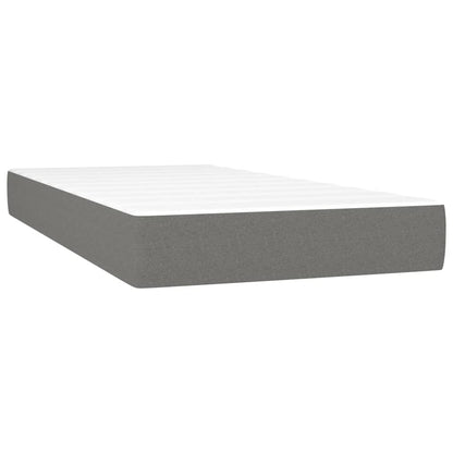 Boxspringbett mit Matratze Dunkelgrau 200x200 cm Stoff