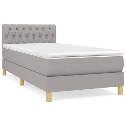 Boxspringbett mit Matratze Hellgrau 80x200 cm Stoff