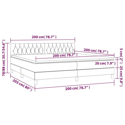 Boxspringbett mit Matratze Schwarz 200x200 cm Stoff