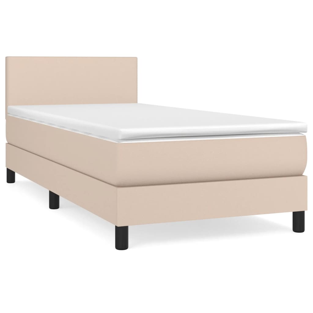 Boxspringbett Matratze Cappuccino-Braun 100x200cm Kunstleder