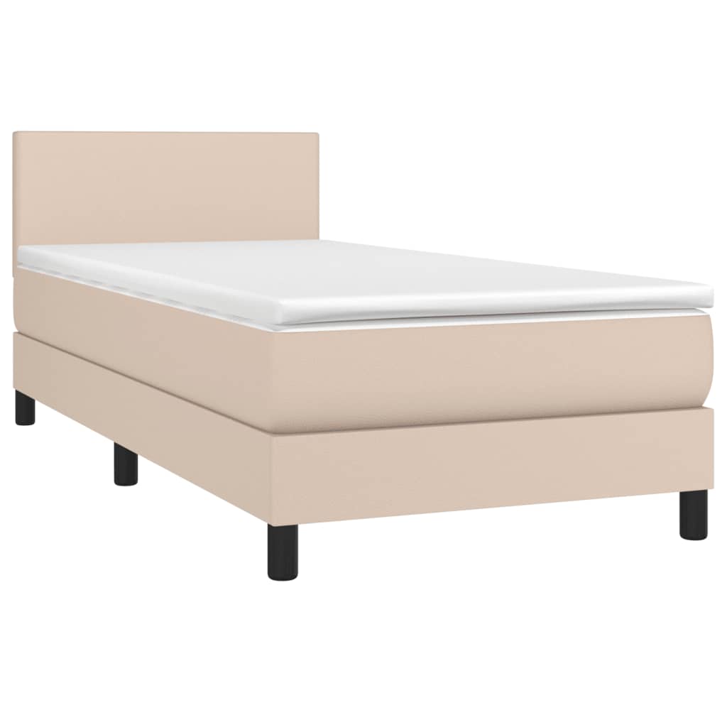 Boxspringbett Matratze Cappuccino-Braun 100x200cm Kunstleder